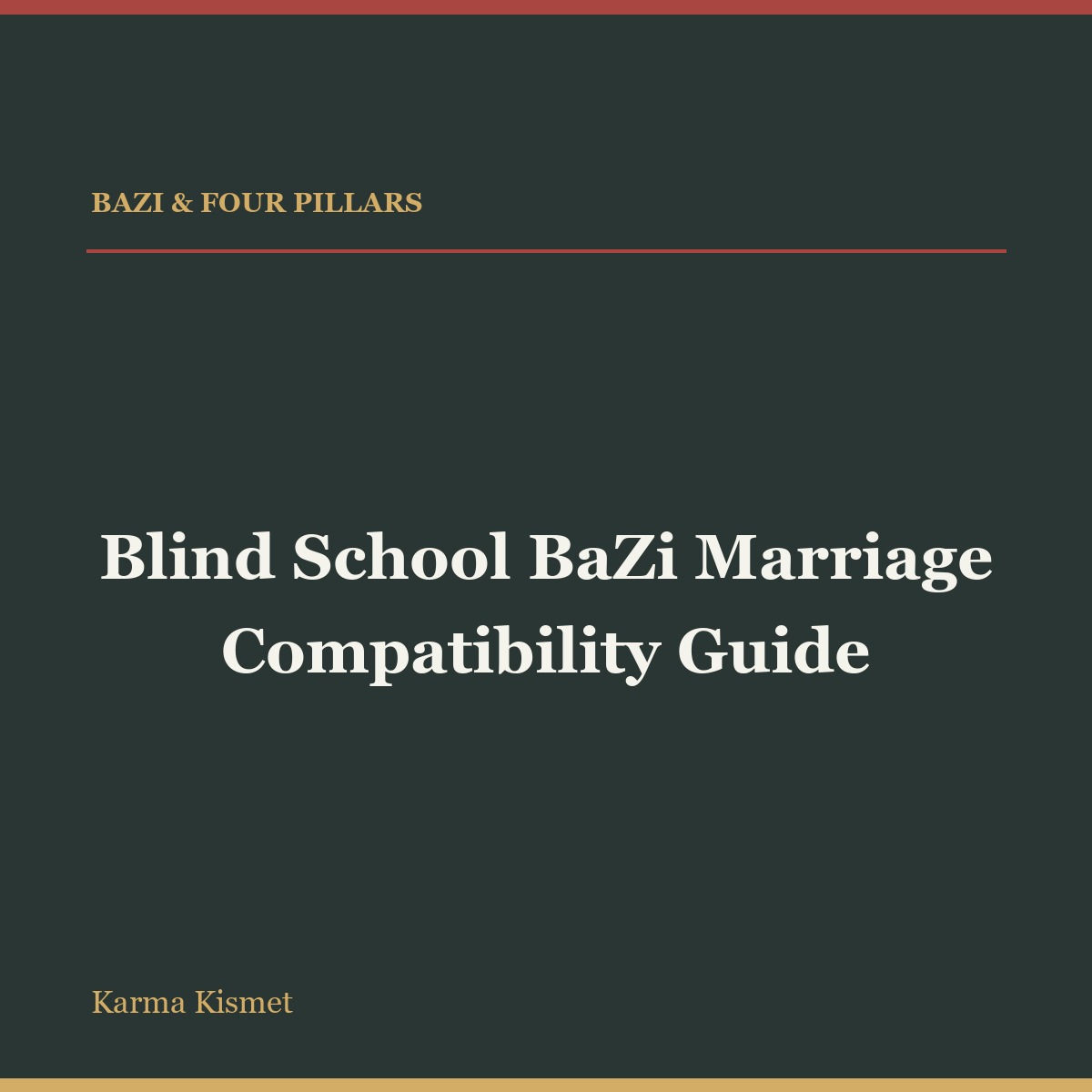 Blind School BaZi Marriage Compatibility Guide full-title square course cover